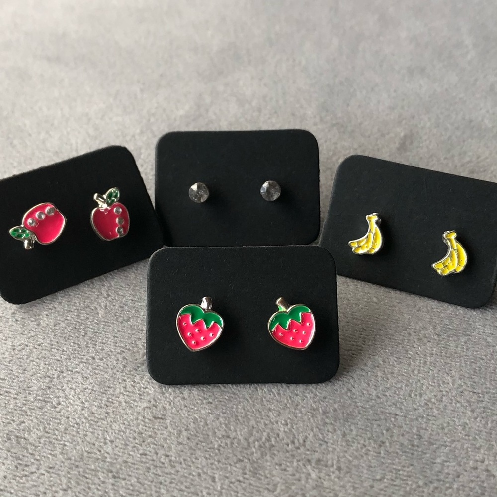 Set of 4 ~ Earrings ~ Fruit Salad Studs